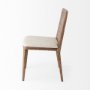 69349V - Clara Light Brown Beech Wood W/ Cream Fabric Seat and Cane Back Armless Dining Chair