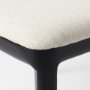 69350V - Clara Black Beech Wood W/ Cream Fabric Seat and Cane Back Armless Dining Chair