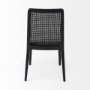 69350V - Clara Black Beech Wood W/ Cream Fabric Seat and Cane Back Armless Dining Chair