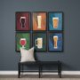 14915 - Beer Poster Lager by Mercana Studio a Hand Embellished Textured Framed Art Print
