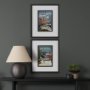 14392 - Blue Mountain by Simeng a Framed Art Print Matted under Glass