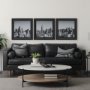 15870 - Midtown Manhattan Skyline (Set of 3) by Richard Silver Textured  Framed Art Print Matted under Glass