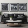 15869 - Brooklyn Bridge (Set of 3) by Richard Silver Textured  Framed Art Print Matted under Glass