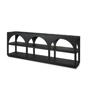Bela 80" Matte Black Wood Arched Console Table