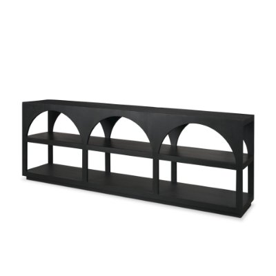 71139 - Bela 80" Matte Black Wood Arched Console Table