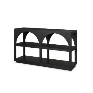 Bela 54" Matte Black Wood Arched Console Table