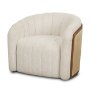 71202-AB - Fonda Cream Fabric w/ Natural Jute Swivel Accent Chair