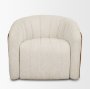 71202-AB - Fonda Cream Fabric w/ Natural Jute Swivel Accent Chair