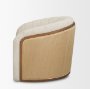 71202-AB - Fonda Cream Fabric w/ Natural Jute Swivel Accent Chair
