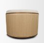 71202-AB - Fonda Cream Fabric w/ Natural Jute Swivel Accent Chair