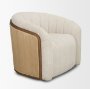 71202-AB - Fonda Cream Fabric w/ Natural Jute Swivel Accent Chair