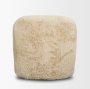 71203-AB - Huntley Cream Faux Fur Fabric Swivel Accent Chair