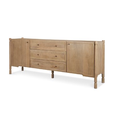 71125 - Phil Light Brown Wood 2 Door 3 Drawer Closed Sideboard 