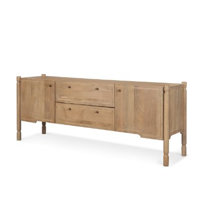 71126 - Phil Light Brown Wood 2 Door 1 Drawer w/ Pull Down Media Console 