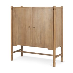 Phil Light Brown Wood 2 Door Bar Cabinet 