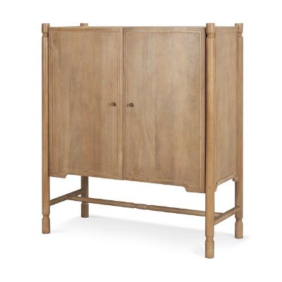 71127 - Phil Light Brown Wood 2 Door Bar Cabinet 