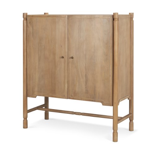 71127 - Phil Light Brown Wood 2 Door Bar Cabinet 