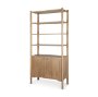71129 - Phil Light Brown Wood 2 Door 3 Shelves Open Shelving Unit 