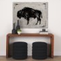 101538-L - Dynamic Bison II by Ethan Harper a Hand Embellished Textured Canvas