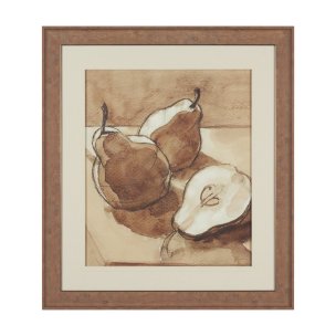 Pear Study III by Mercana Studio Hand Embelished Textured Framed Artwork Matted under Glass