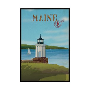 Maine GO (SM)  by Mercana Studio Textured Framed Artwork Matted