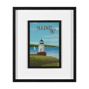Maine GO (M) by Mercana Studio Framed Artwork Matted under Glass