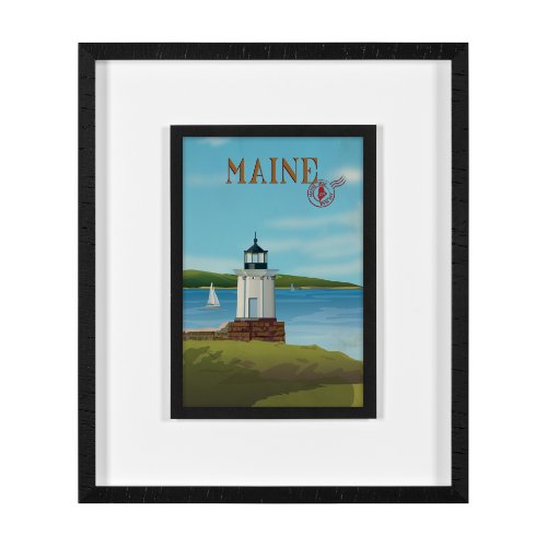 15946 - Maine GO (M) by Mercana Studio Framed Artwork Matted under Glass