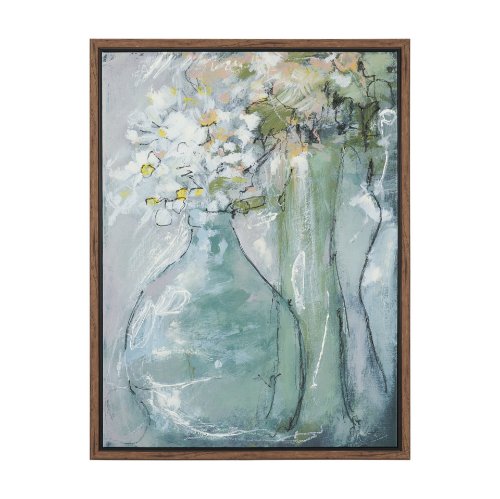 102727-FL - Posies II by Mercana Studio Hand-Embellished Textured Framed Canvas Artwork