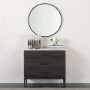 69323 - Adelaide 29.7"Black Metal Scallop Edge Round Mirror