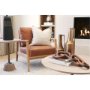 69989 - Raeleigh 28.0L x 34.1W x 34.4H Cognac Leather W/ Light Brown Wood Frame Accent Chair