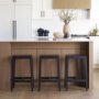 71133 - Colony Black-Brown Solid Wood Counter Stool