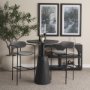 69360 - Parker Gray Fabric Seat Black Metal Bar Stool