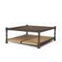 71278 - Bondi 42" Dark Brown Wood w/ Paper Rope Shelf Square Coffee Table