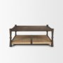 71278 - Bondi 42" Dark Brown Wood w/ Paper Rope Shelf Square Coffee Table
