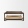71278 - Bondi 42" Dark Brown Wood w/ Paper Rope Shelf Square Coffee Table