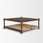 71278 - Bondi 42" Dark Brown Wood w/ Paper Rope Shelf Square Coffee Table