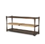 71279 - Bondi Dark Brown Wood w/ Paper Rope Shelf Console Table