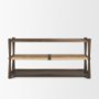 71279 - Bondi Dark Brown Wood w/ Paper Rope Shelf Console Table