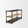 71279 - Bondi Dark Brown Wood w/ Paper Rope Shelf Console Table