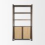 71280 - Bondi 2 Door Open Dark Brown Wood w/ Paper Rope Shelving Unit