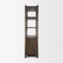 71280 - Bondi 2 Door Open Dark Brown Wood w/ Paper Rope Shelving Unit
