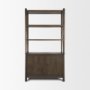 71280 - Bondi 2 Door Open Dark Brown Wood w/ Paper Rope Shelving Unit