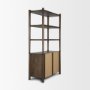 71280 - Bondi 2 Door Open Dark Brown Wood w/ Paper Rope Shelving Unit