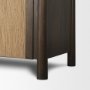 71280 - Bondi 2 Door Open Dark Brown Wood w/ Paper Rope Shelving Unit