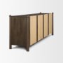 71281 - Bondi 85" Dark Brown Wood w/ Paper Rope 4 Door Closed Sideboard