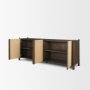 71281 - Bondi 85" Dark Brown Wood w/ Paper Rope 4 Door Closed Sideboard