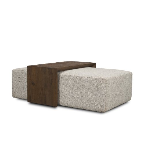 71285 - Trayden Gray Fabric w/ Brown Slider Top Coffee Table 55.0X 37.0X 46.0 (cm)