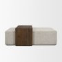 71285 - Trayden Gray Fabric w/ Brown Slider Top Coffee Table 55.0X 37.0X 46.0 (cm)
