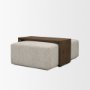 71285 - Trayden Gray Fabric w/ Brown Slider Top Coffee Table 55.0X 37.0X 46.0 (cm)
