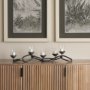 53337 - Quito Black Metal Chain-Link Five Candle Table Candle Holder 